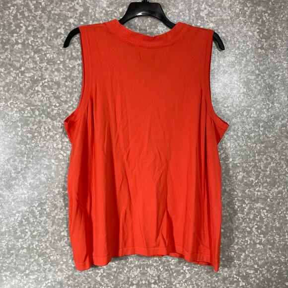 Avenue Women's Plus Size Orange Lightweight Sleeveless Sweater Vest - Size 26/28 - Picture 7 of 7